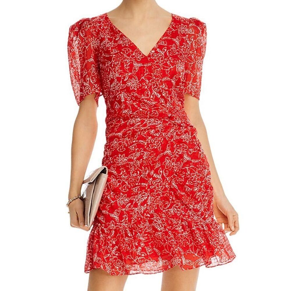 Parker Krislyn Silk Printed Ruched Mini Dress